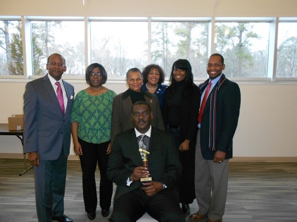 2nd Place Table Topics winner Curtis Campbell with Legacy Speakers at the Area 14 Table Topics & International Speech Contests, March 1, 2015